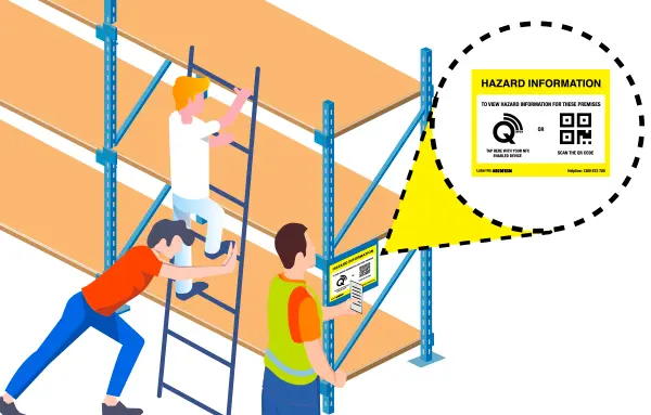 WHS Monitor Hazard Information Q-tap label
